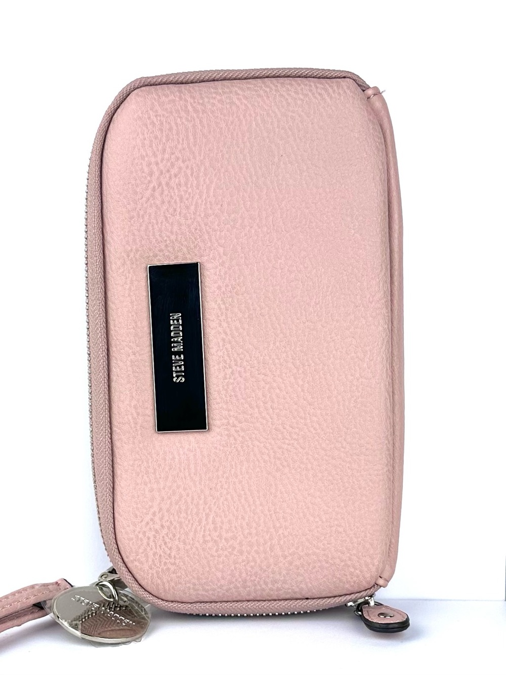 Steve Madden Large Wristlet Zip Around Wallet in Blush Pink